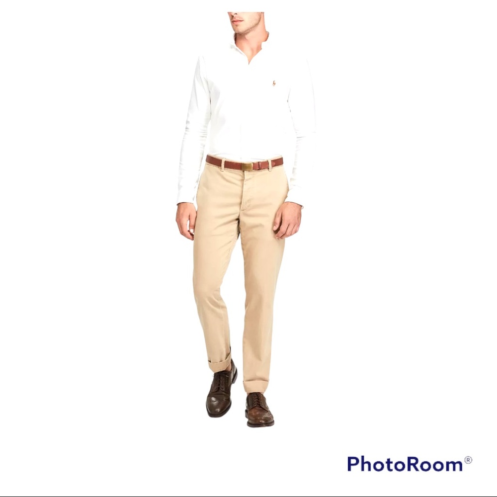 RALPH LAUREN Slim-Fit Stretch-Oxford White Shirt XXL